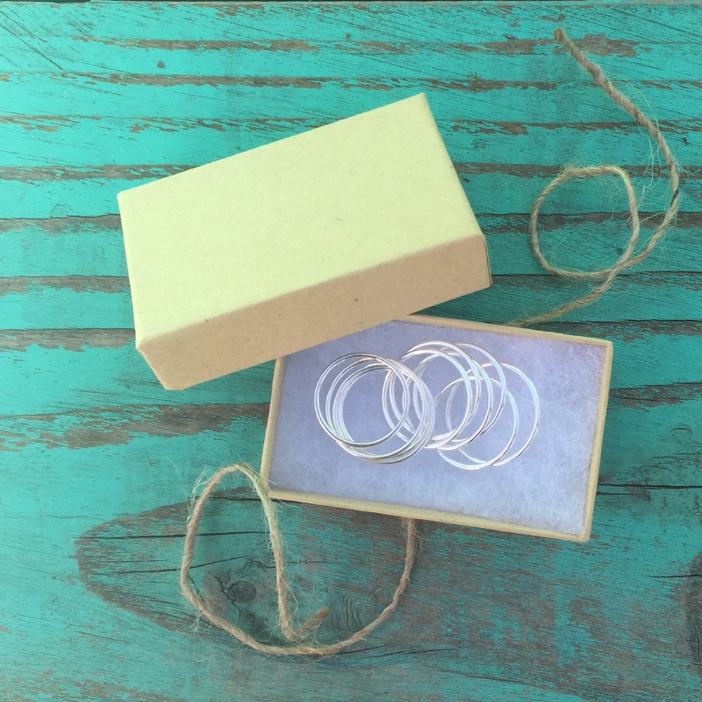 10 solid 925 stacking rings